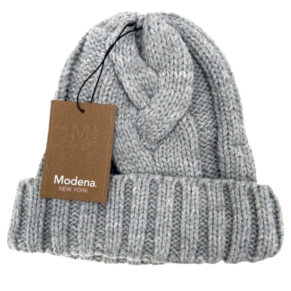 Modena Soft Cable Knit Beanie Winter Hat NWT